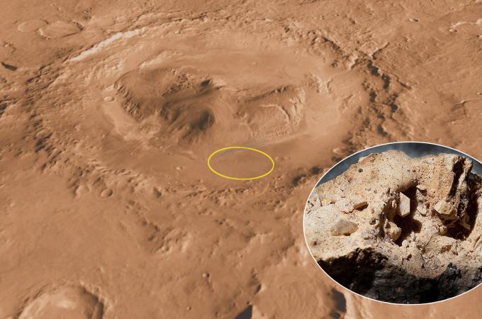 Vulkanický tridymit v Galeově kráteru